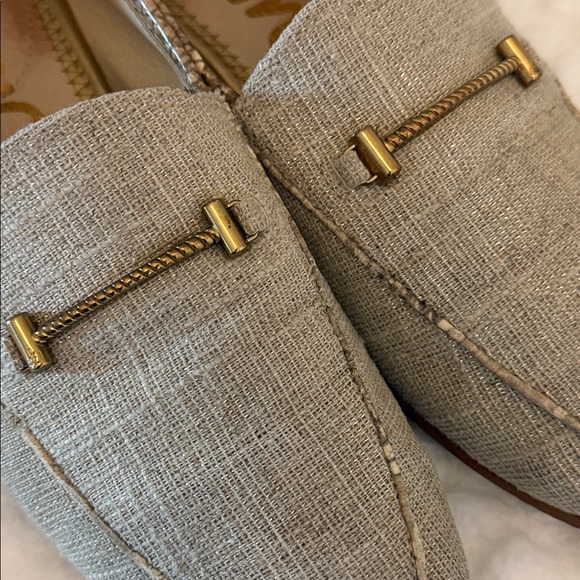 SAM EDELMAN Lior Bit Loafer Women’s Flats Size 7.5 Tan Linen Metallic - Picture 9 of 15